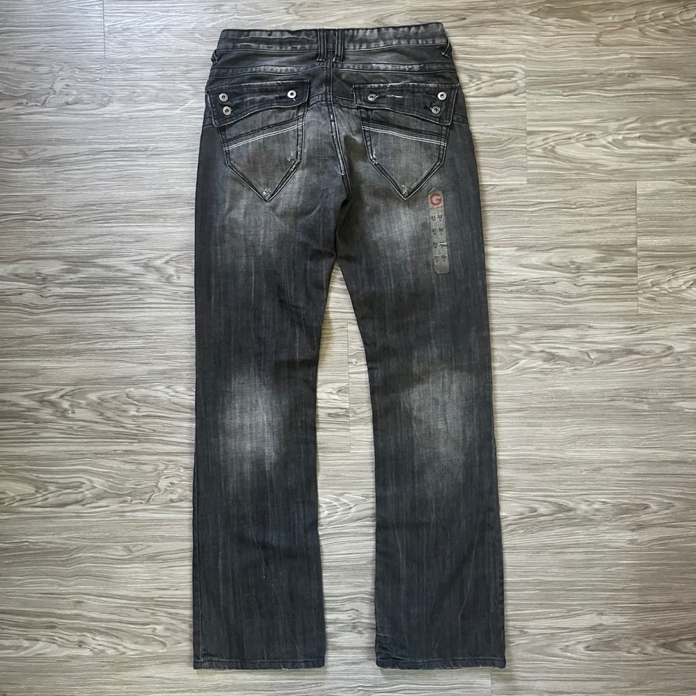 G by Guess Joey Low Bootcut Jeans Mens 31x32 Dark Grey Faded Denim ZIBA10500001